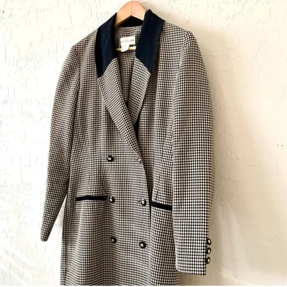 Casual Corner Black and White Checkered Blazer - Picture 4 of 6
